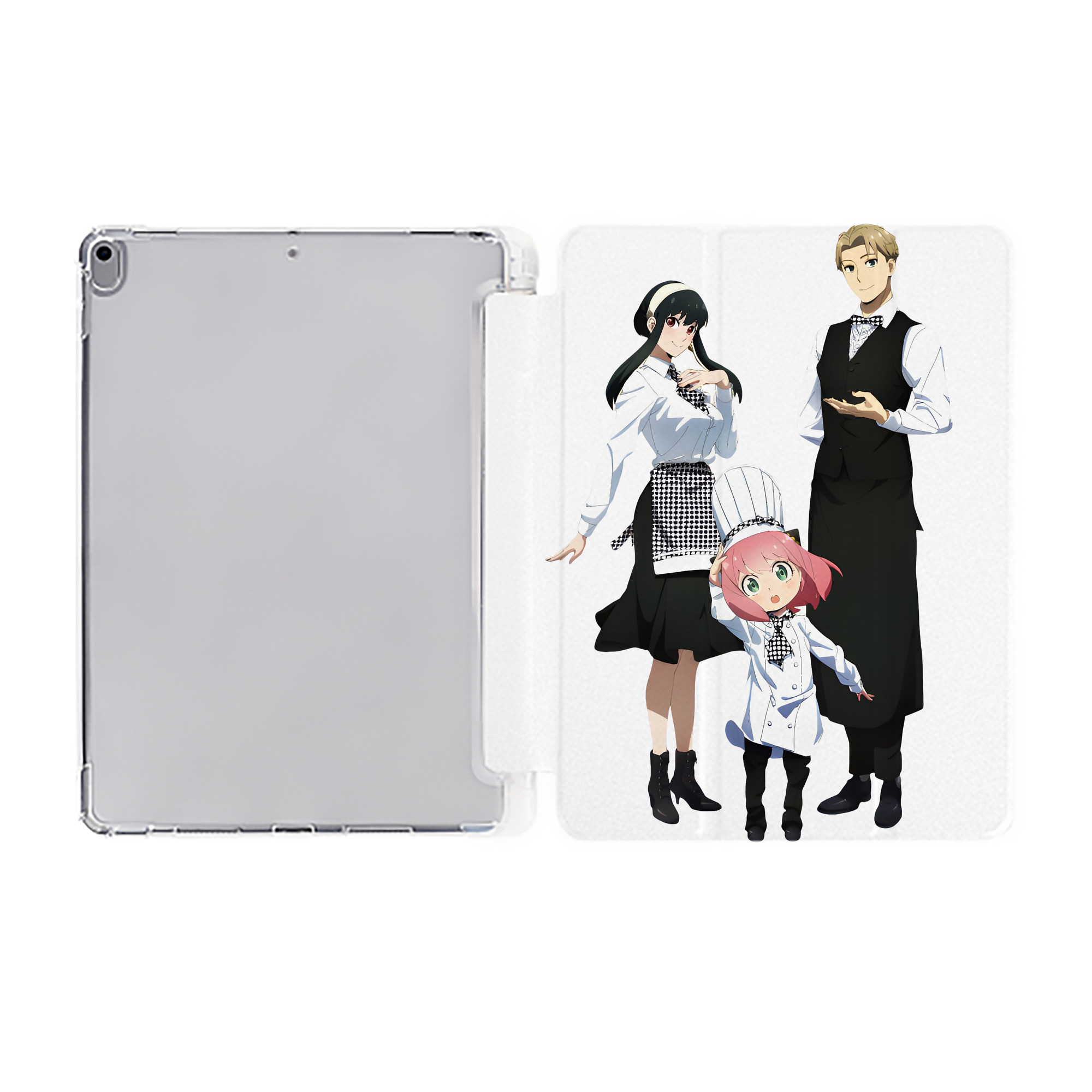 （画像用） SPY×FAMILY间谍家家酒 IPad ケース ペン収納付き 三つ折りスタンド PUレザー×シリコン 対応機種9.5/10.5/10.9インチ
